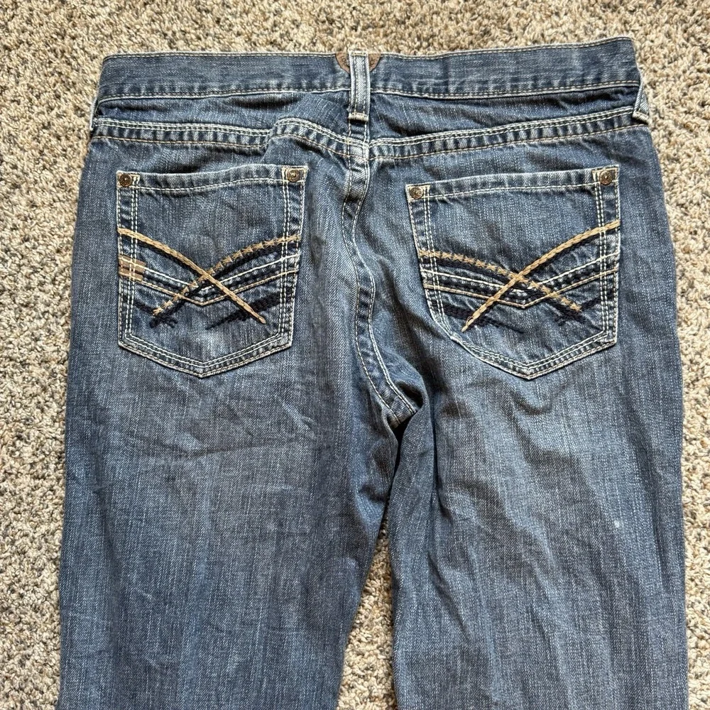 Ariat Jeans M5 Low Rise Straight Leg Fit Buffalo Nickle Men's 34x32 Whiskers Y2K